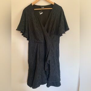 City Chic Sweet Love Lace Dress Black Size 18